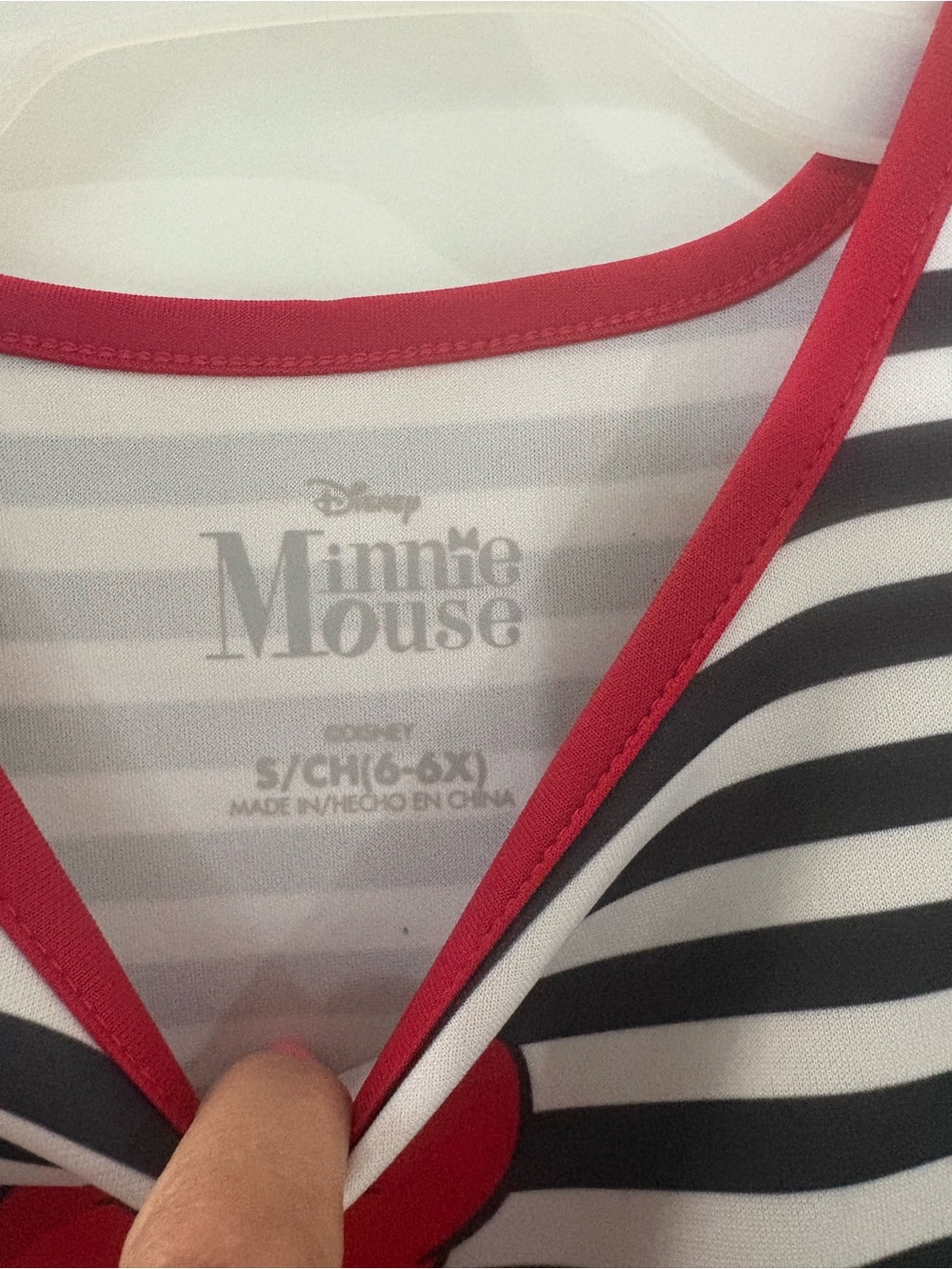 Disney Black & White Striped Minnie Mouse Dress with Red Trim and Colorful Bows - Picture 2 of 3